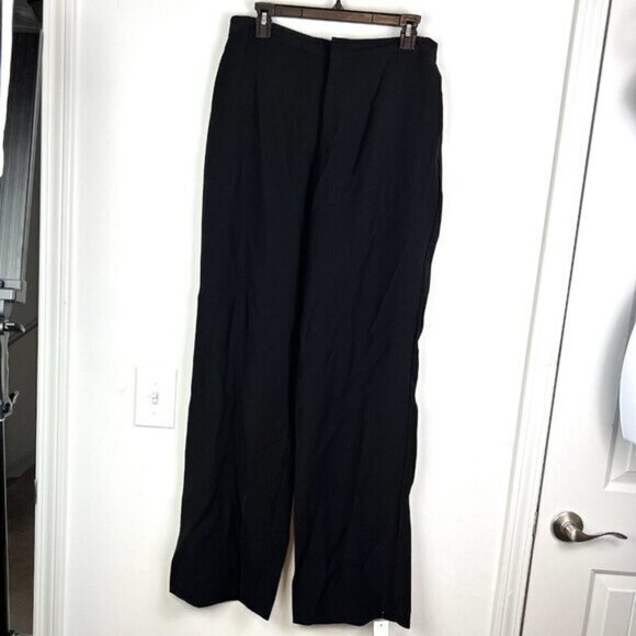 Natori Women's Black Relaxed Fit Wide Leg Dress Pants Size 10 NWT - Picture 1 of 7